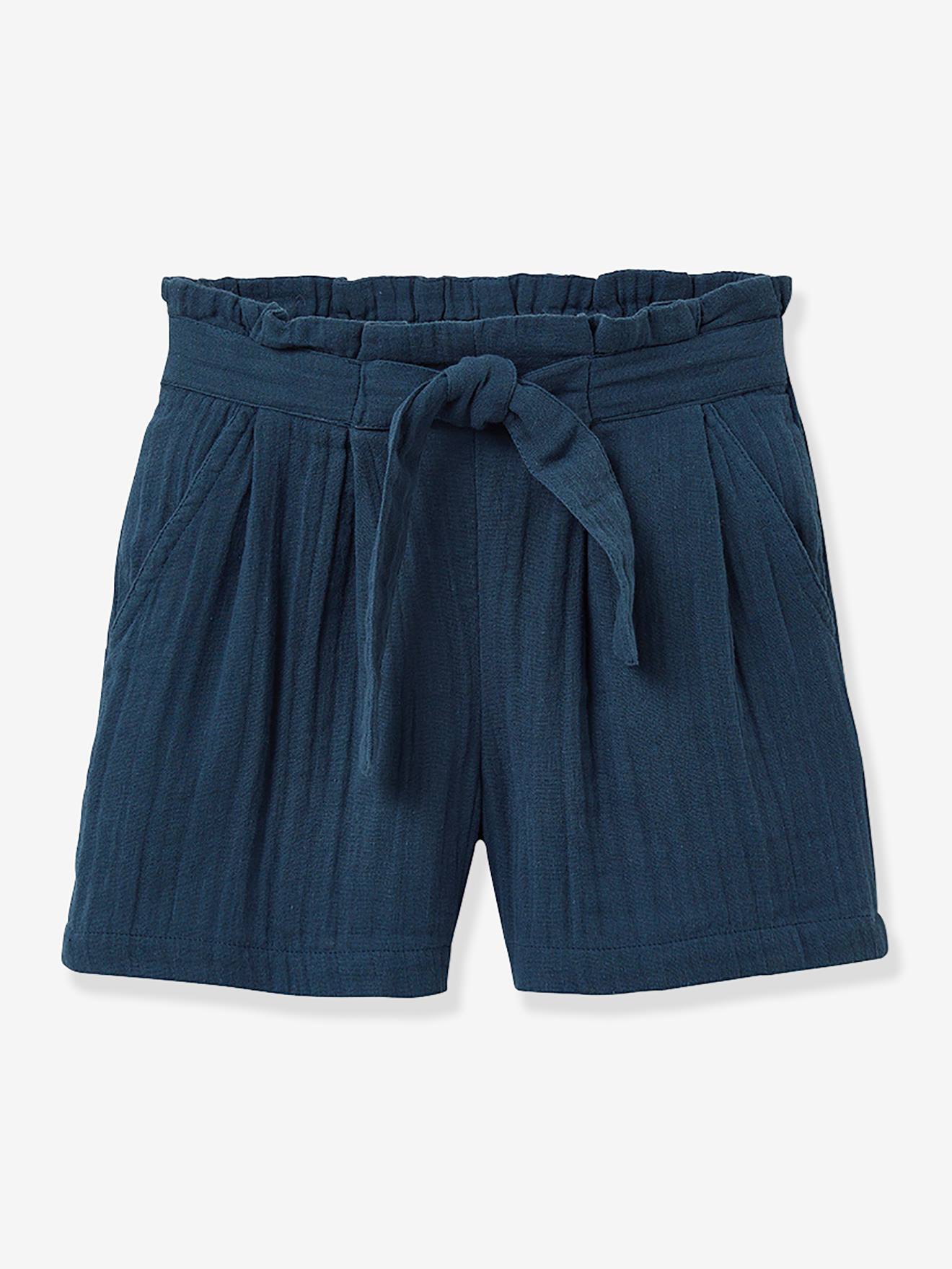 Short Fille En Gaze De Coton Biologique Cyrillus Bleu Ardoise
