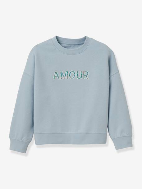 Sweat fille à messageen coton Liberty en coton bio  - vertbaudet enfant
