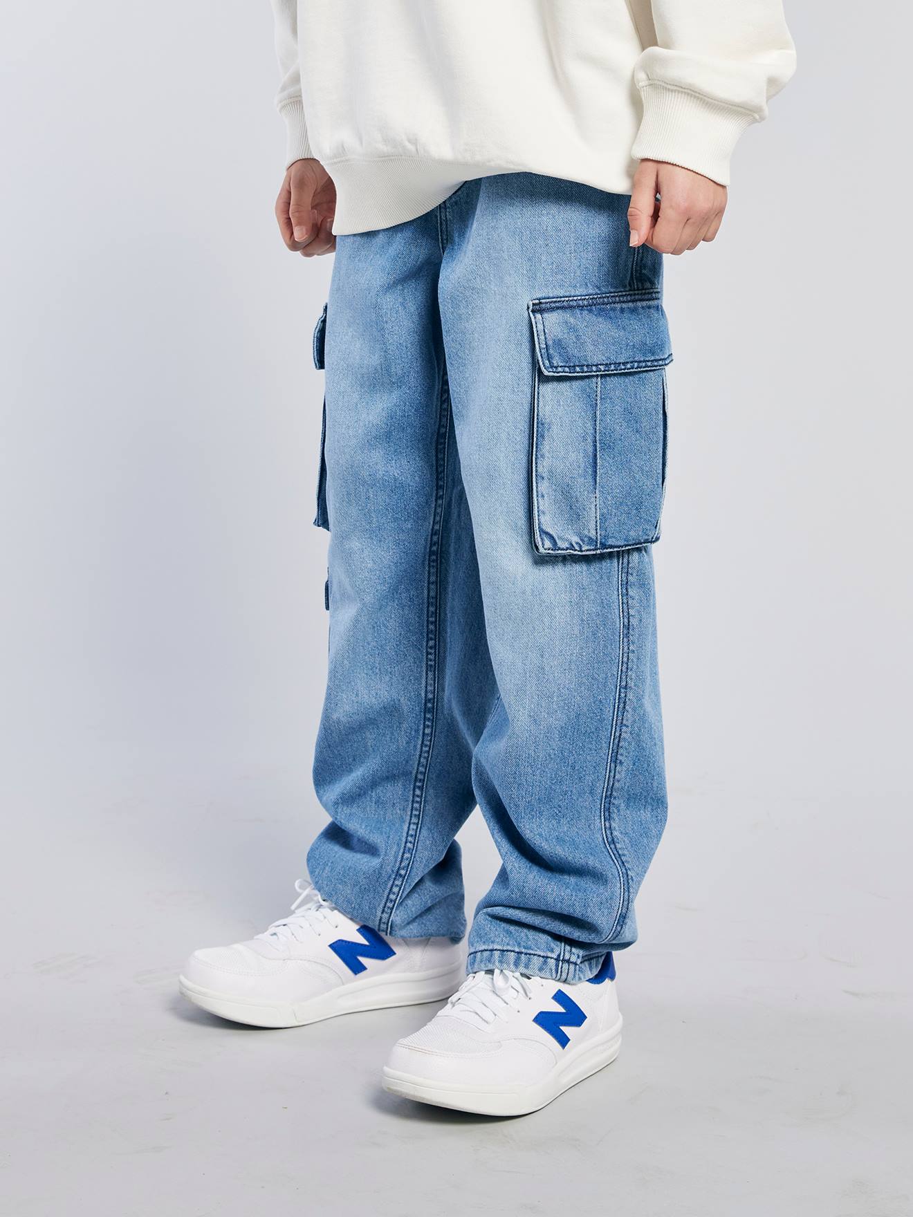 Jean garçon loose battle denim bleached