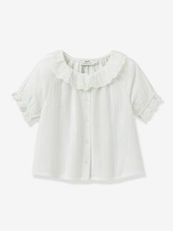 Blouse fille broderie anglaise en gaze de coton  - vertbaudet enfant