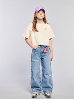 -Jean large effet usé fille
