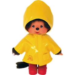 -Peluche Monchhichi - BANDAI - Ciré Iconique Jaune - 20 cm