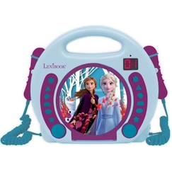 -Lecteur CD portable avec 2 microphones La Reine des Neiges - LEXIBOOK