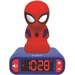 -Réveil veilleuse digital LEXIBOOK - Spiderman - 3D lumineux et sonore - Rouge et bleu - Enfant