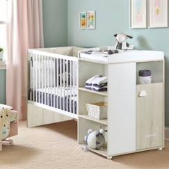 -Lit Combiné - 120x60cm - Evolutif en 90x190cm - Babyprice Smile - Hêtre