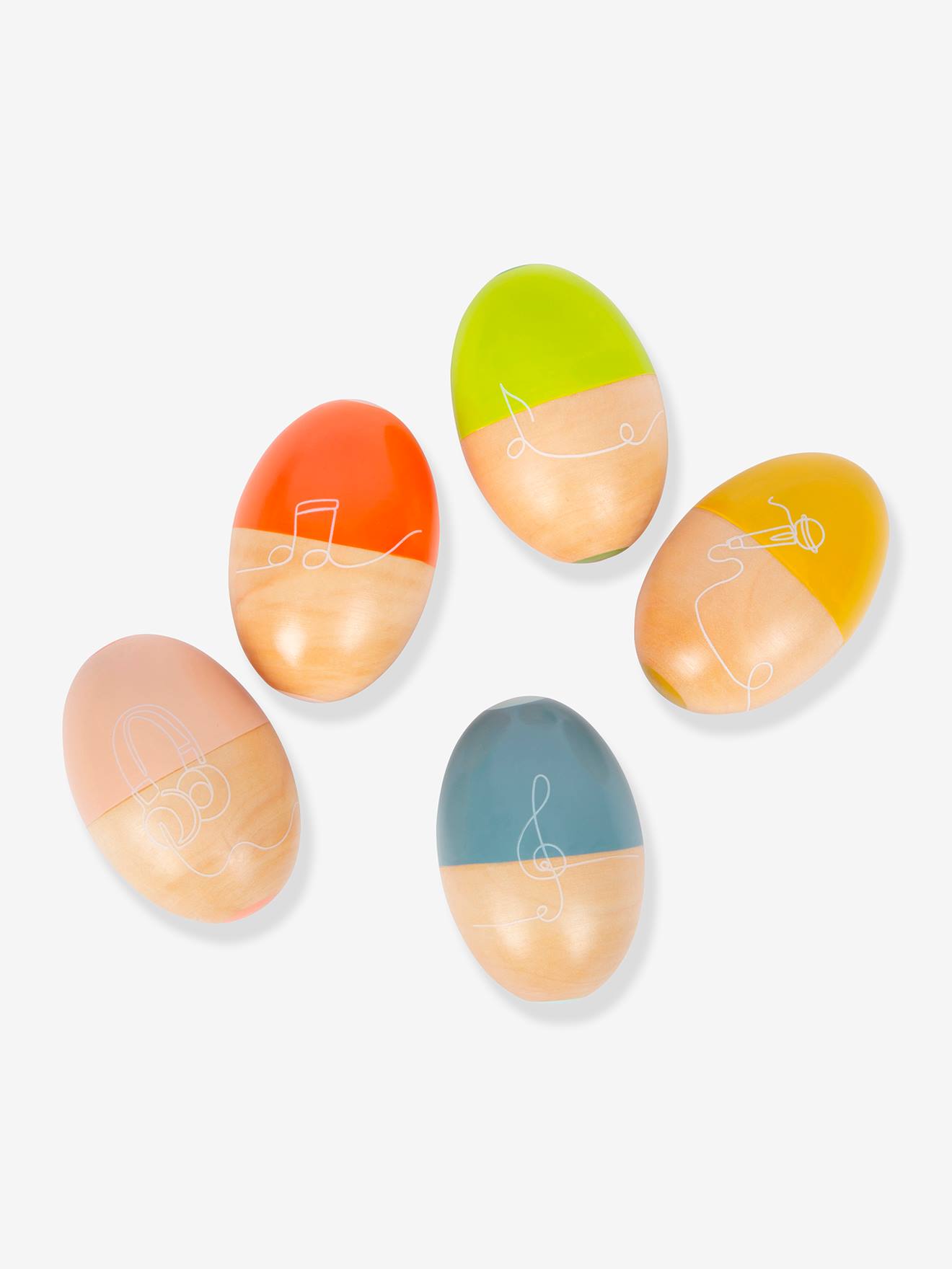 Set De 5 1/2 Ufs De Bébé En Bois Groovy Beats Small Foot Multicolore