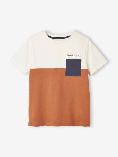 T-shirt garçon coloblock manches courtes ardoise+menthe+orange+vert anglais 17 - vertbaudet enfant 