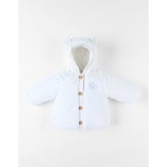 -Veste à capuche - Noukie's - Groloudoux® - Bébé - Blanc - Moufles amovibles