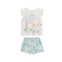 -Pyjama enfant - Patroika - Manches courtes - 100% coton - Imprimé fantaisie - Volants