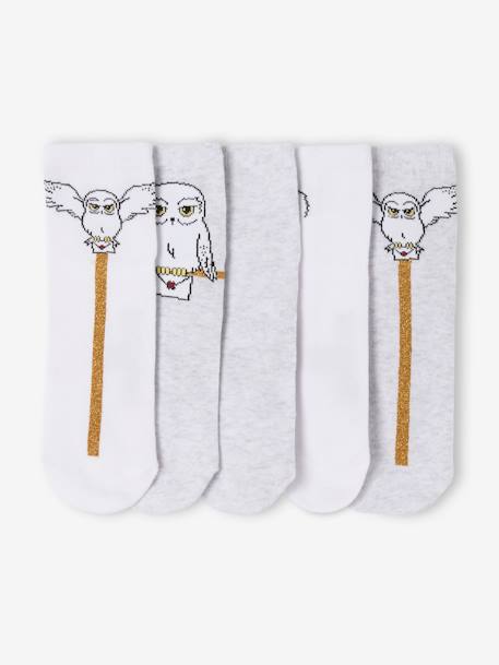 Fille-Sous-vêtement-Chaussettes-Lot de 5 paires mi-chaussettes Harry Potter Glitter Hedwige