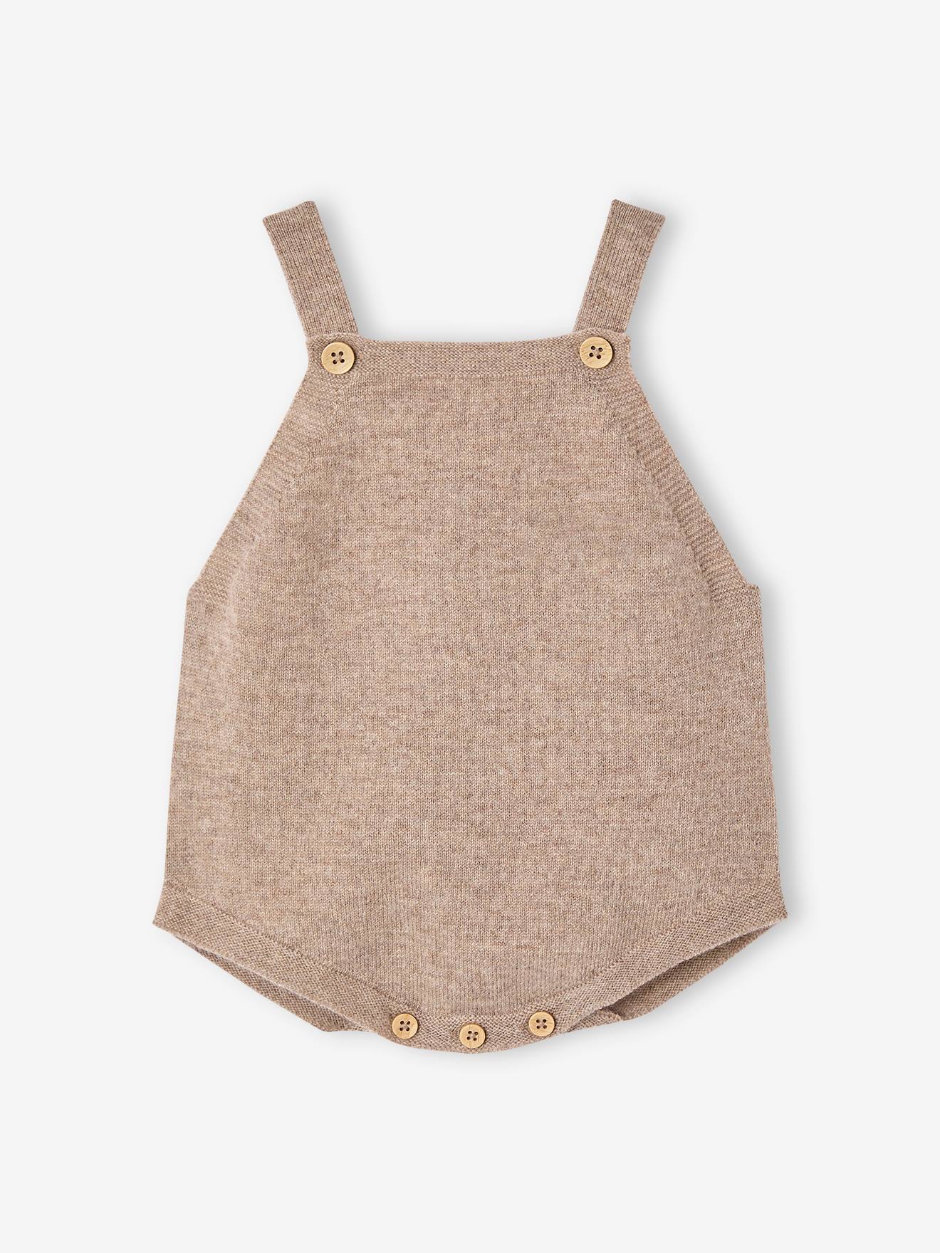 Barboteuse en cachemire ENVIE DE FRAISE beige chiné