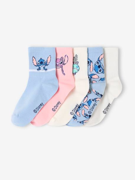 Fille-Sous-vêtement-Lot de 5 paires de mi-chaussettes Disney Lilo et Stitch fille