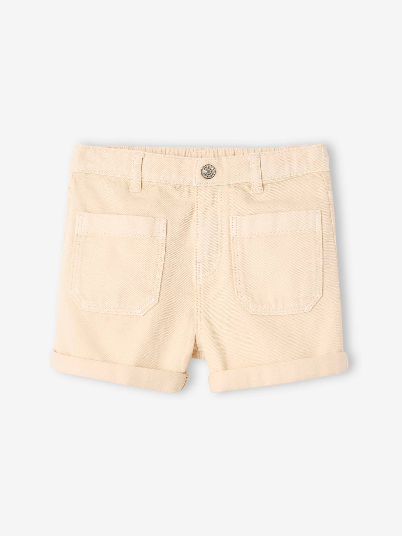 Short à poches plaquées fille vanille