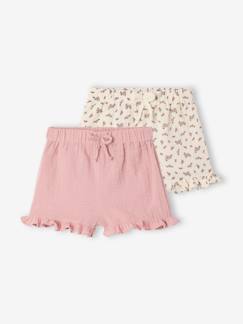 -Lot de 2 shorts naissance 1 uni + 1 imprimé