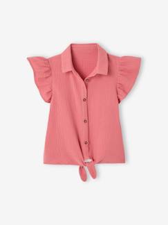 -Blouse à nouette en gaze de coton fille