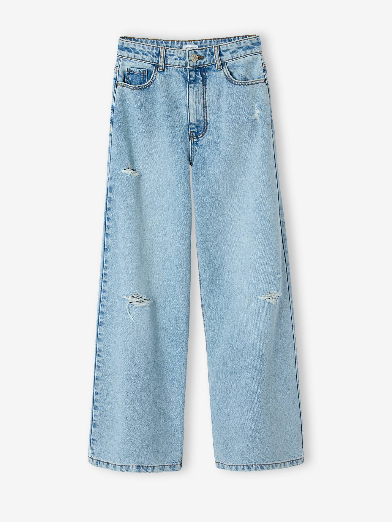 Jean large effet us fille bleu clair 17 €