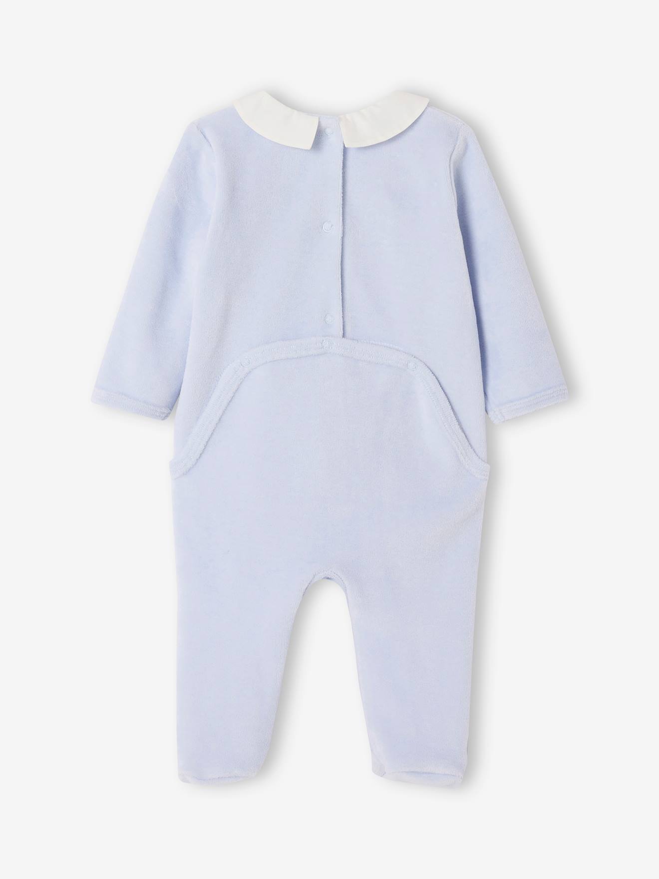 Pyjama bébé en velours personnalisable bleu ciel (Envie De Fraise) - Image 1