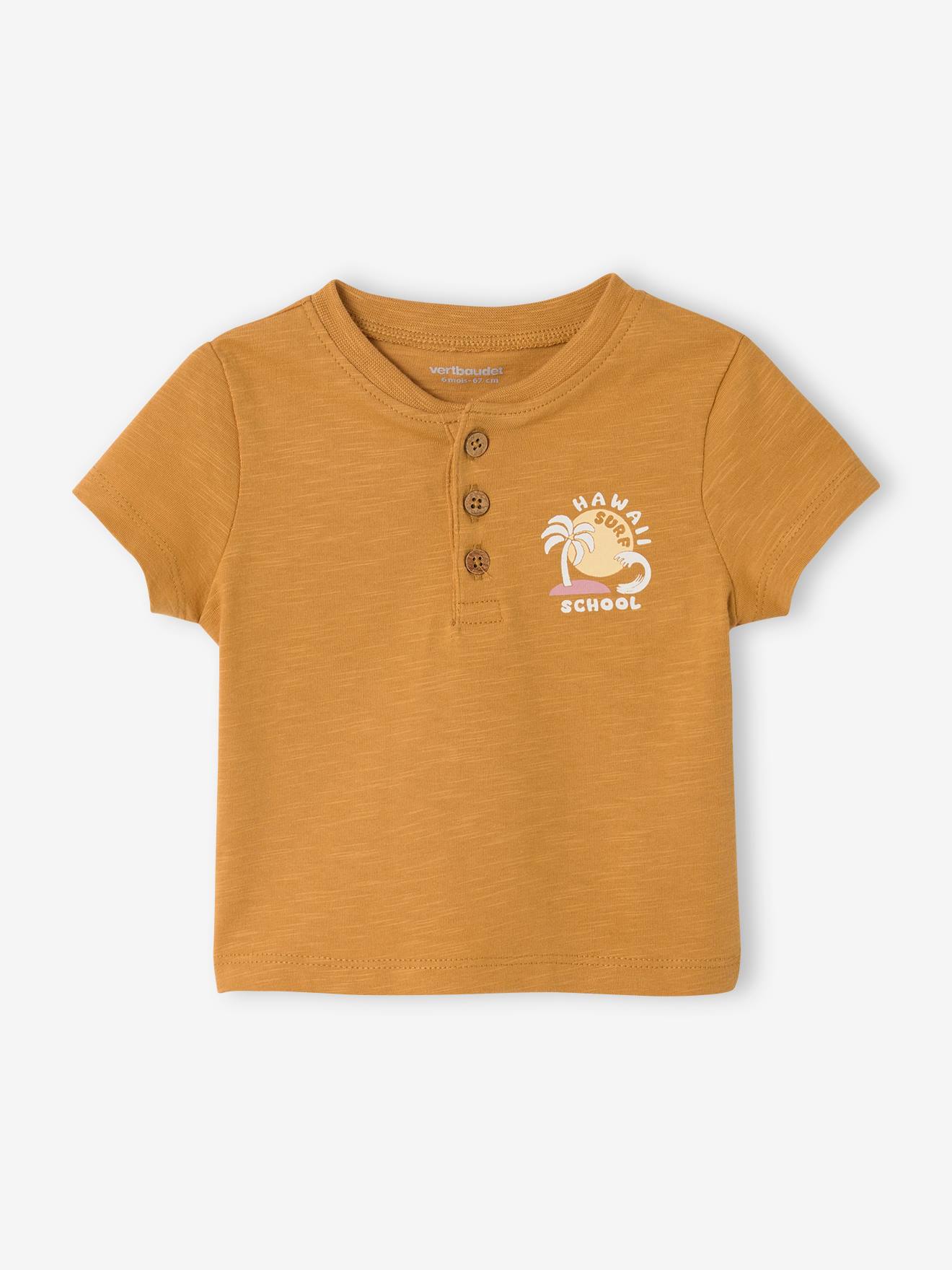 T-shirt bébé garçon imprimé ocre