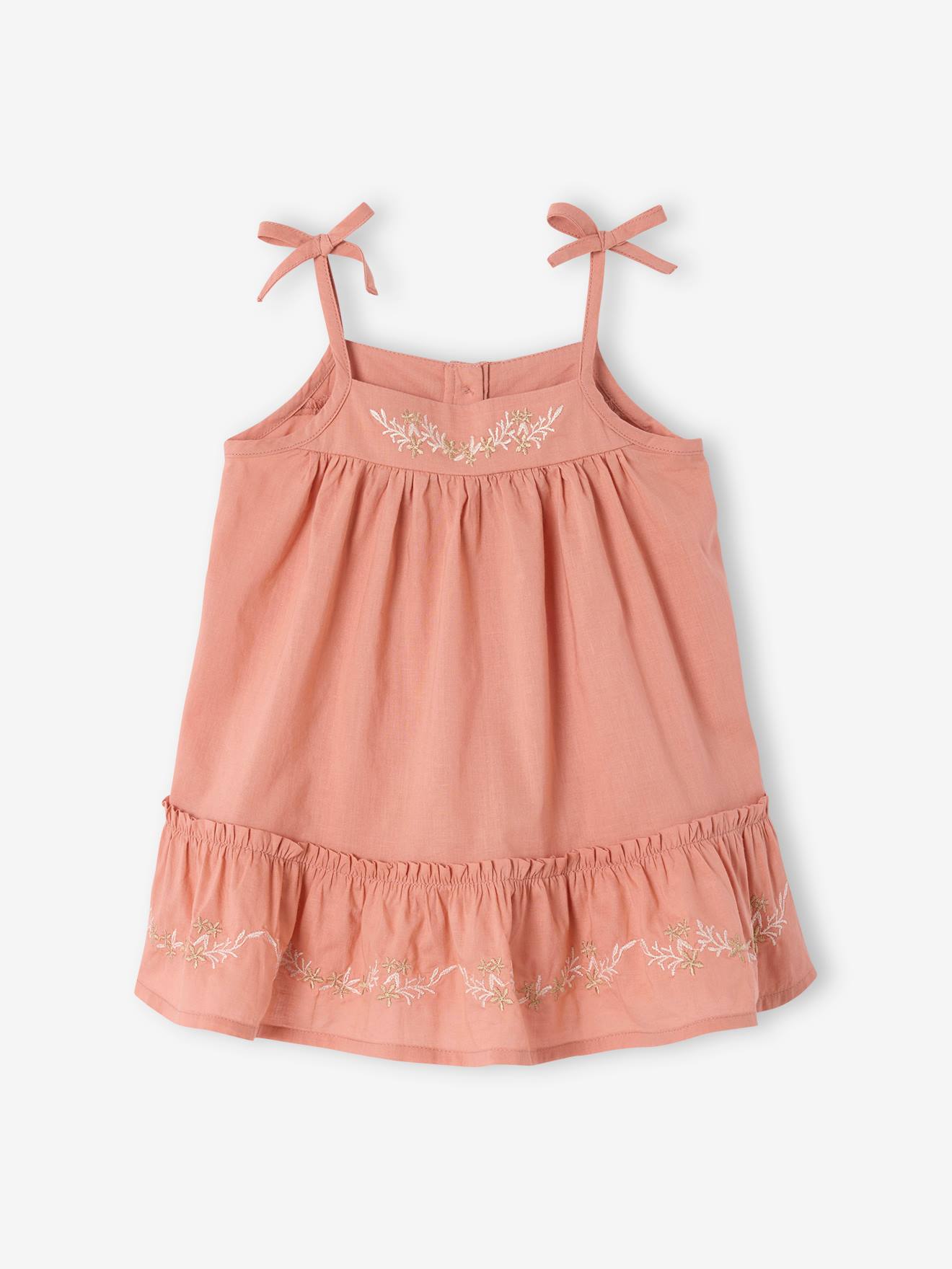 Robe brodée bébé rose