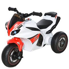 -HOMCOM - moto enfant - PP, métal - 74x39x48cm - Rouge, Blanc