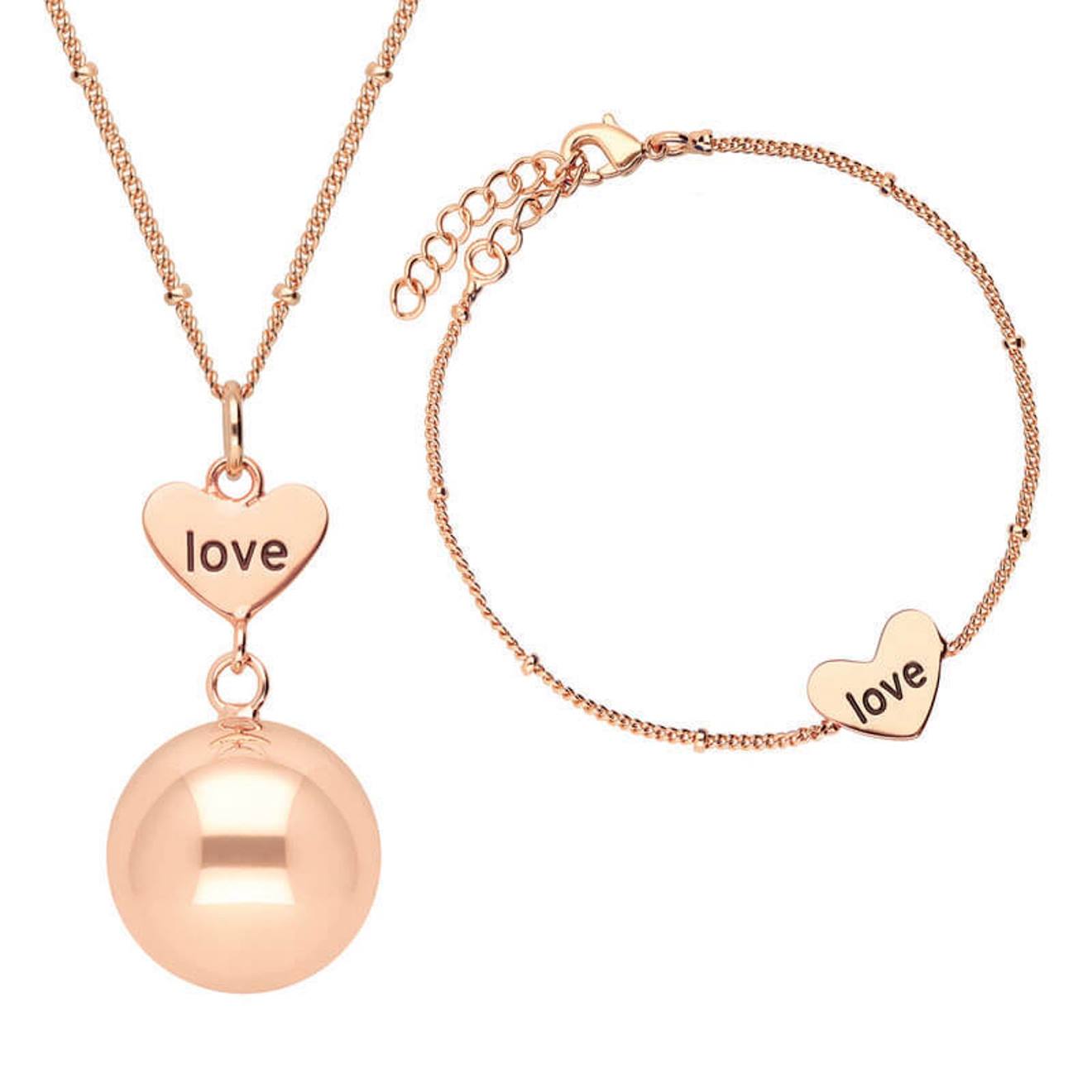 Coffret Bola De Grossesse Et Bracelet Rose