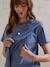 Robe T-shirt grossesse et allaitement en coton bio* bleu ardoise+kaki 4 - vertbaudet enfant 