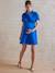 Robe-chemise courte gaze de coton grossesse et allaitement bleu électrique+vieux rose 2 - vertbaudet enfant 