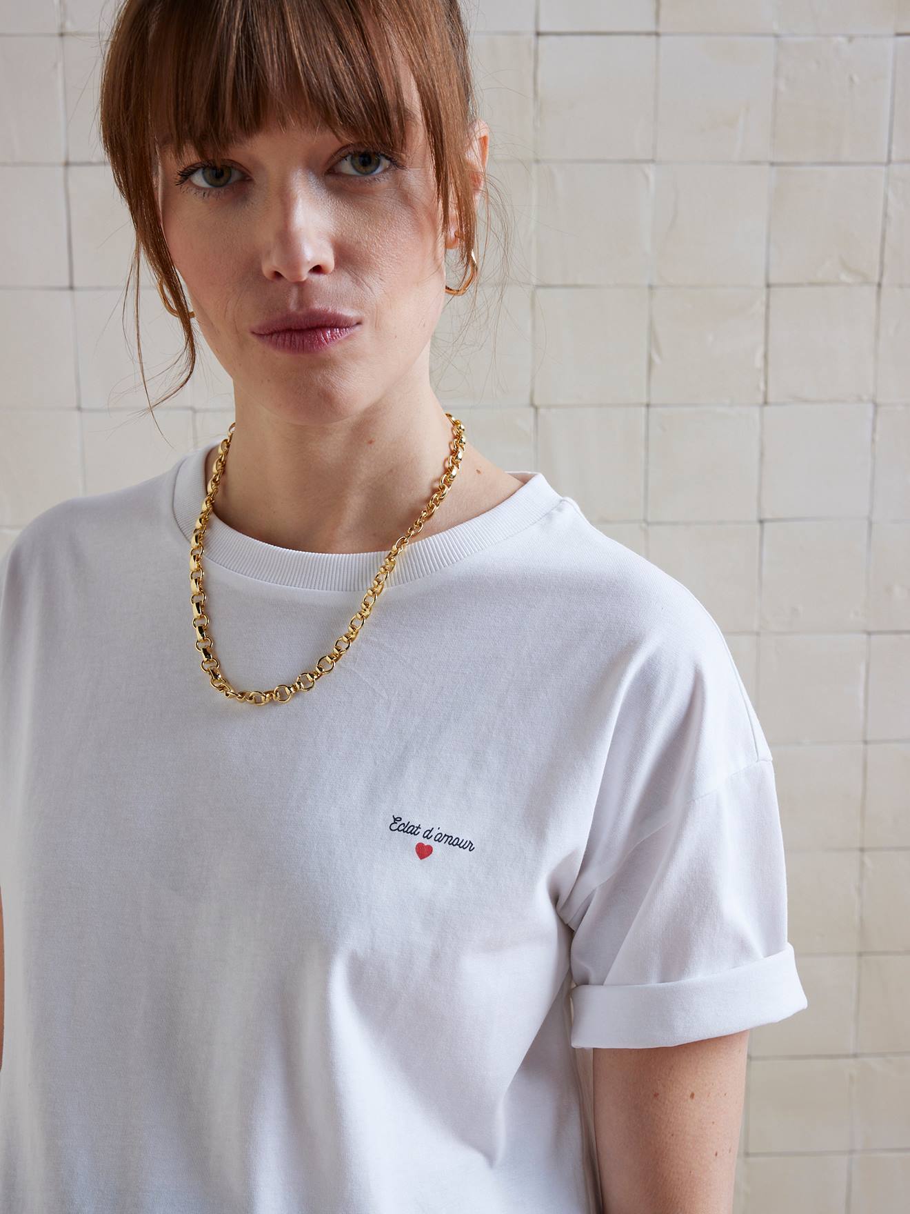T-shirt de grossesse uni en coton blanc