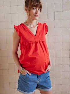 Vêtements de grossesse-Blouse sans manches de grossesse voile de coton