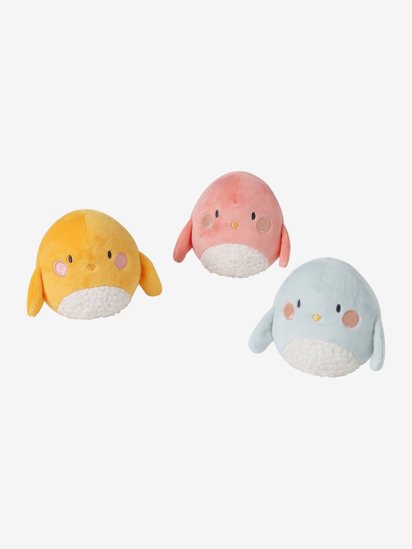 Set de 3 hochets musicaux oiseaux SAVANIA jaune