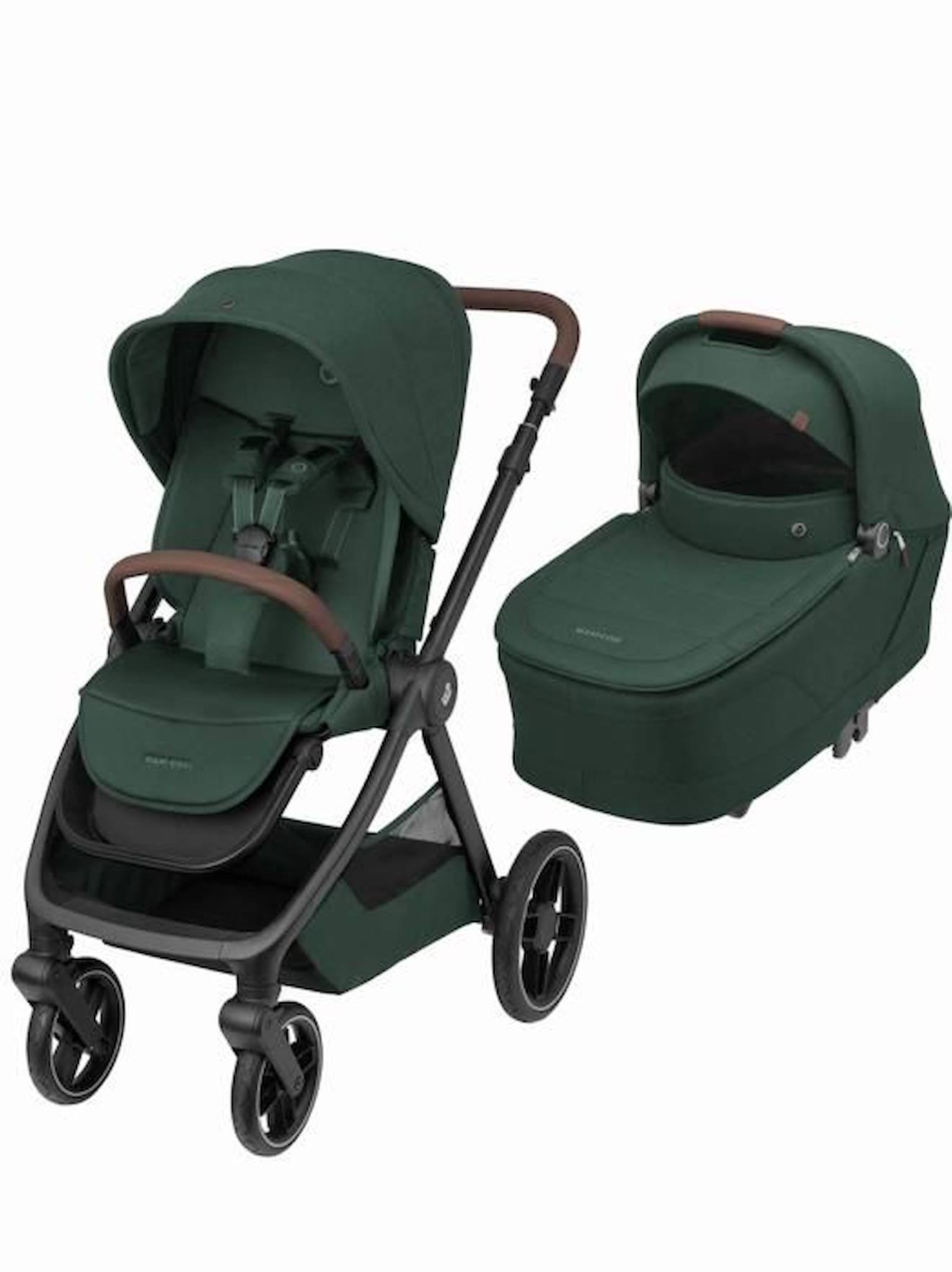 Maxi-cosi Poussette Duo Oxford Plus, Avec Nacelle Bébé Sense, De La Naissance À 4 Ans (22kg), Twillic Green Vert