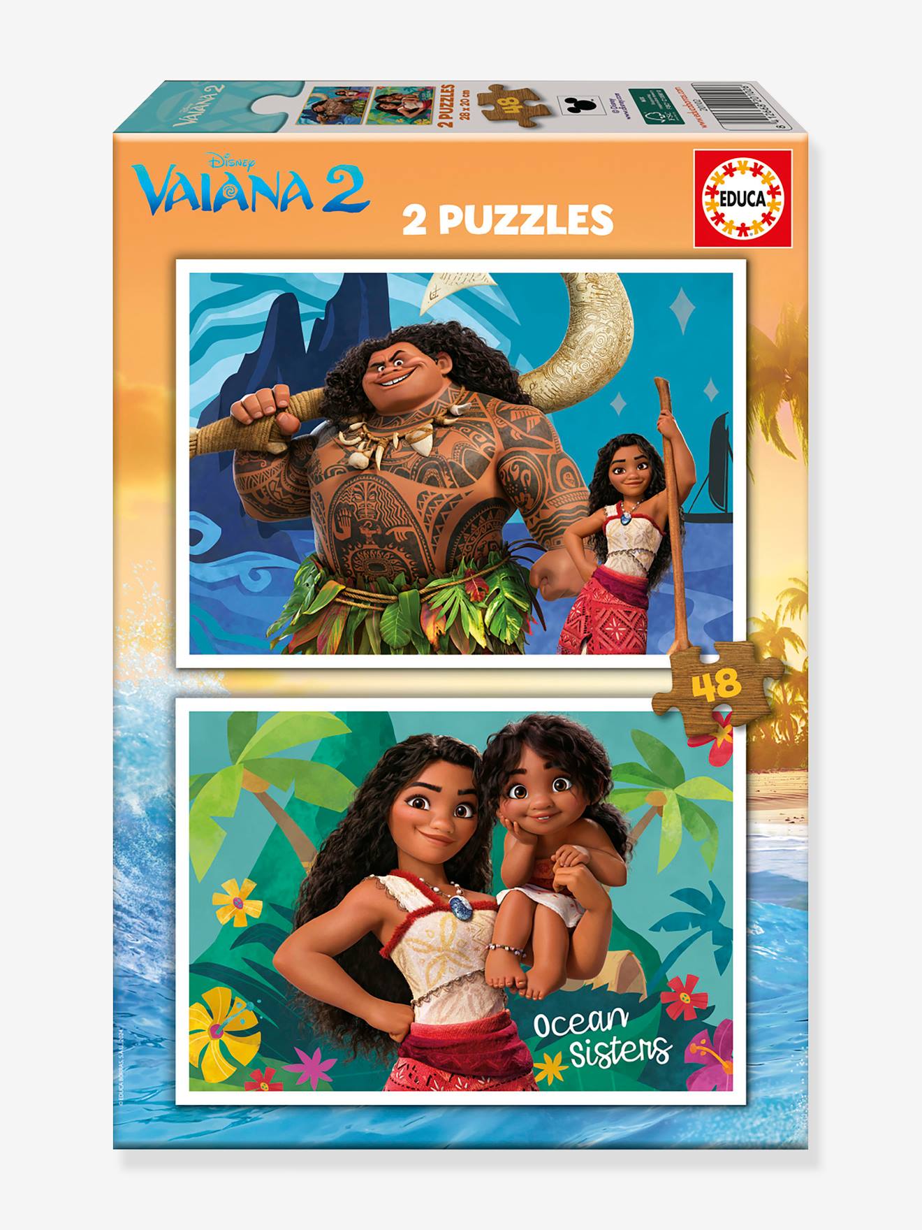 2 x 48 pièces Disney Vaiana 2 EDUCA multicolore