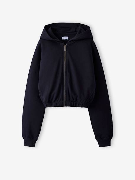 Fille-Vêtements de sport-Sportswear-Sweat cropped zippé à capuche fille
