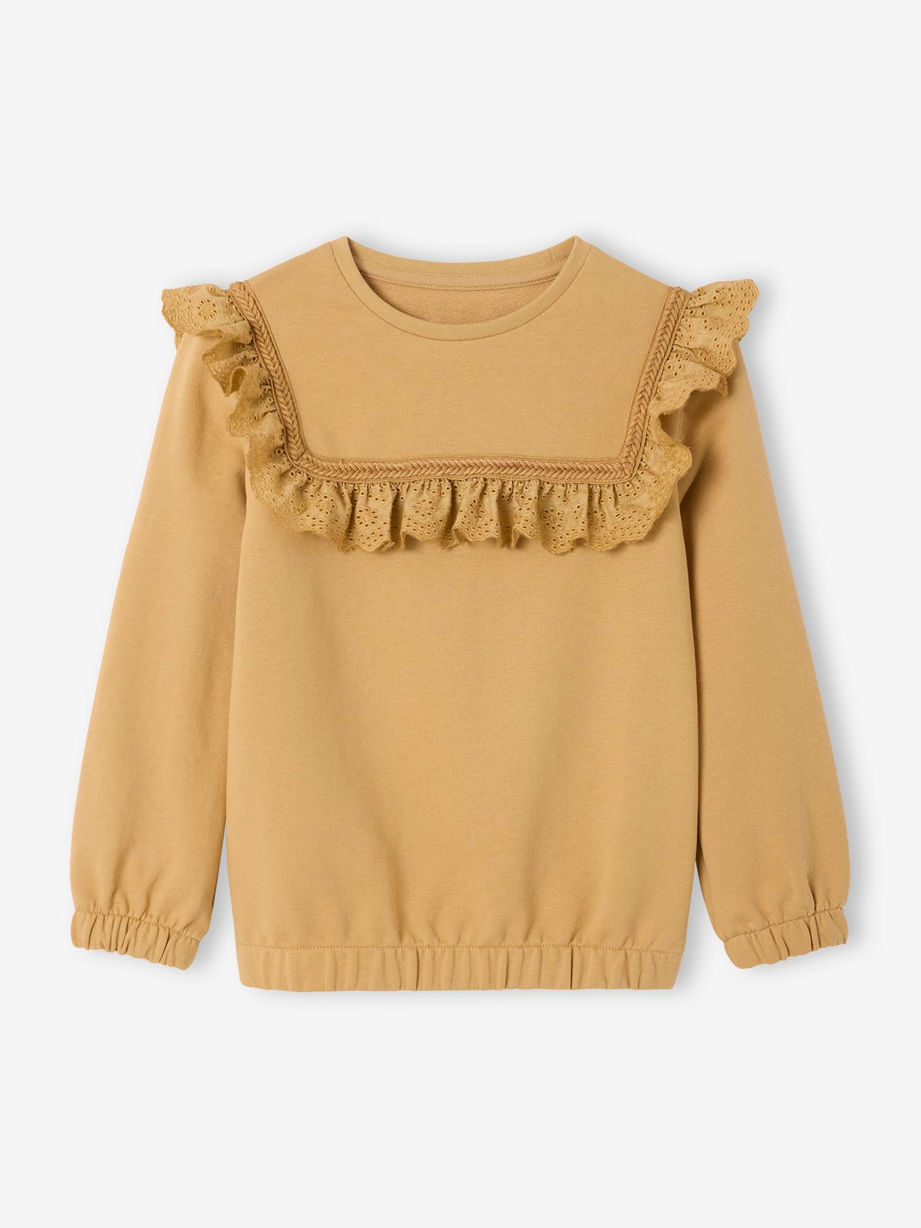 Sweat Fille Broderie sable