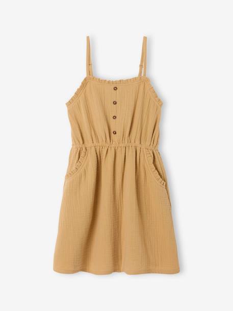 Fille-Robe à bretelles en gaze de coton fille