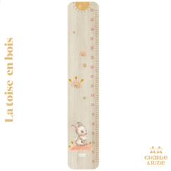 Linge de maison et décoration-Décoration-Cadre, affiche, pêle-mêle-Toise en bois forêt lapin