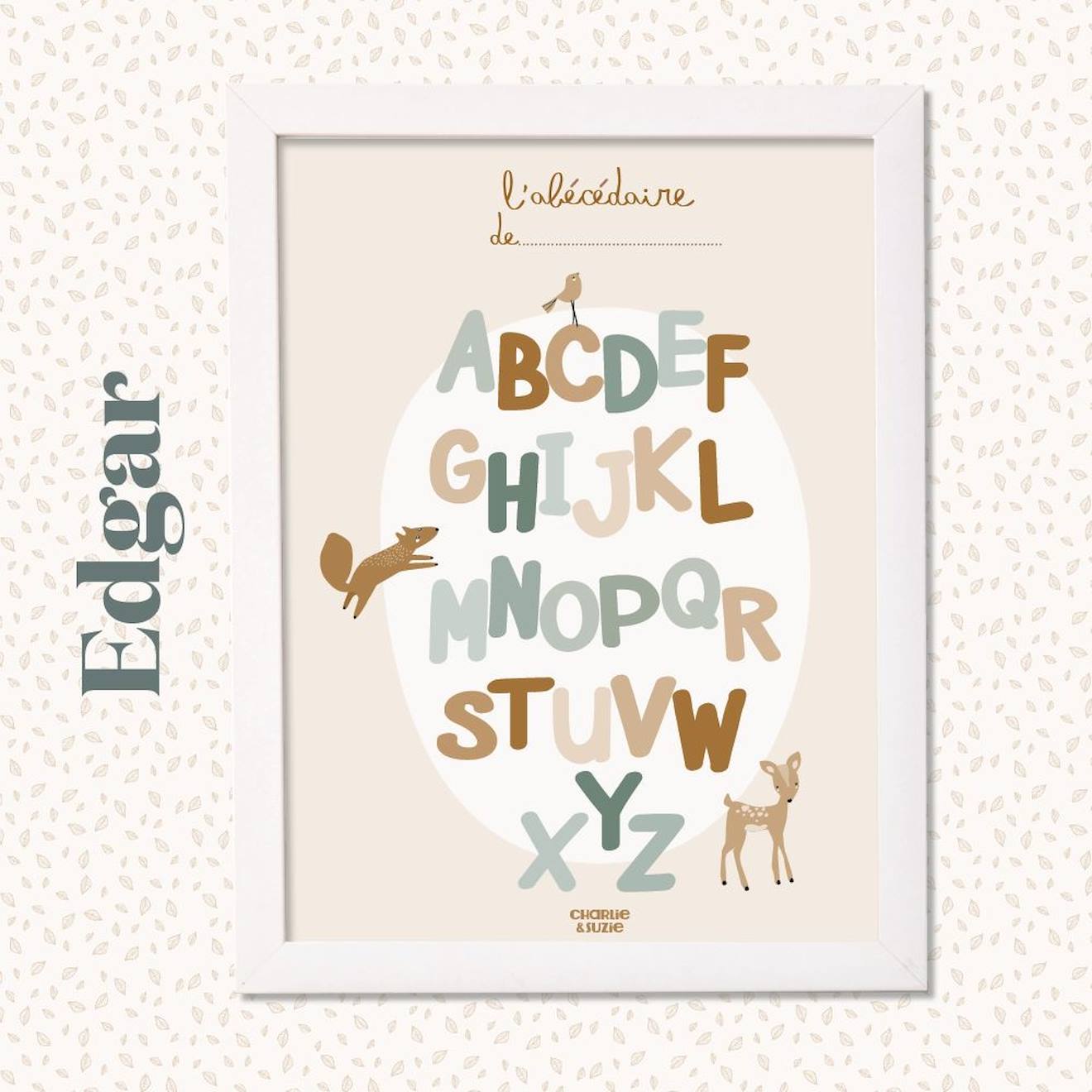 Charlie & Suzie - Affiche Abécédaire Edgar Multicolore