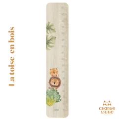 Linge de maison et décoration-Décoration-Cadre, affiche, pêle-mêle-Toise en bois jungle lion