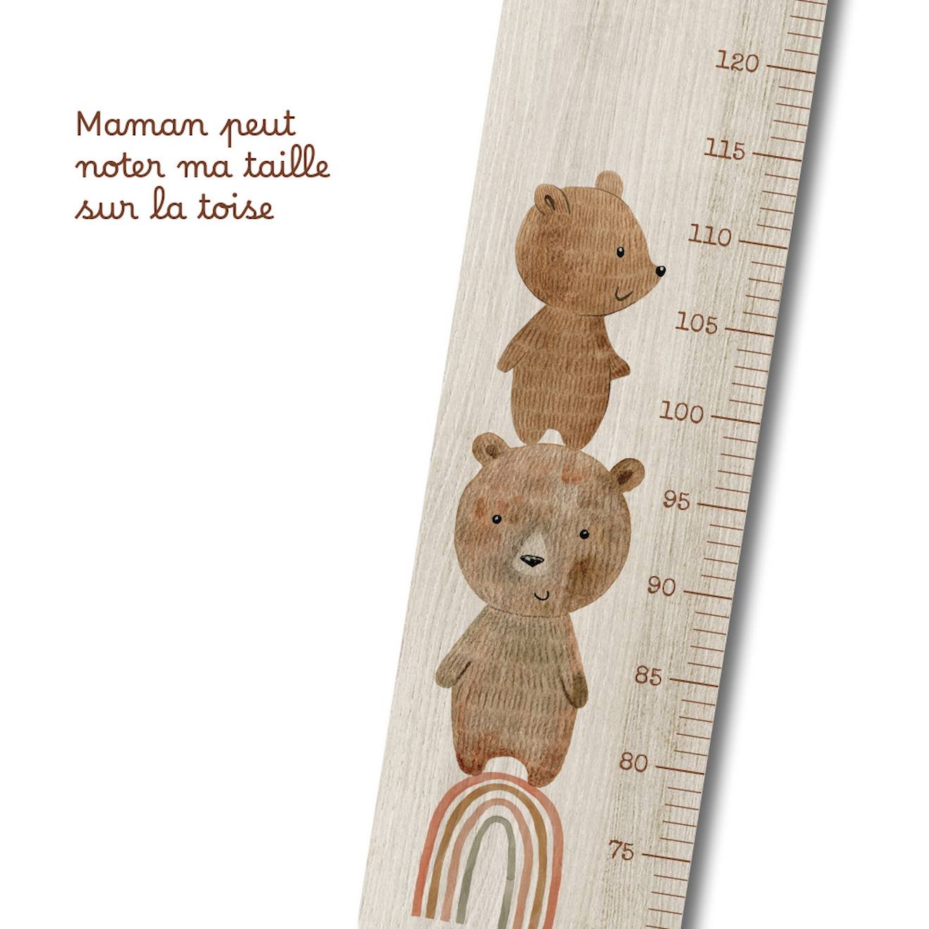 Toise En Bois Petit Ours Multicolore (Charlie et Suzie) - Image 2