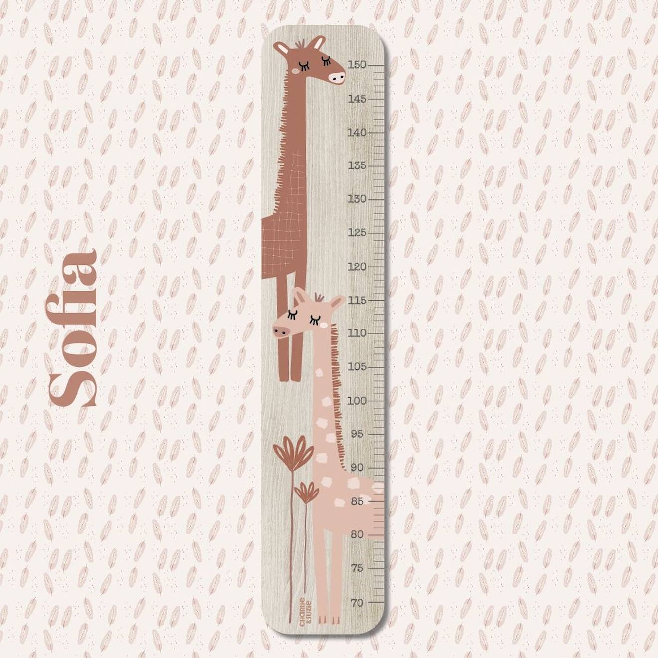 Toise En Bois Sofia Xxl Girafe Multicolore