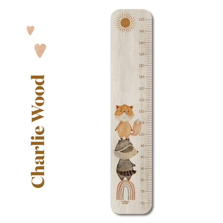 Charlie et Suzie - Toise En Bois Raton & Renard Multicolore