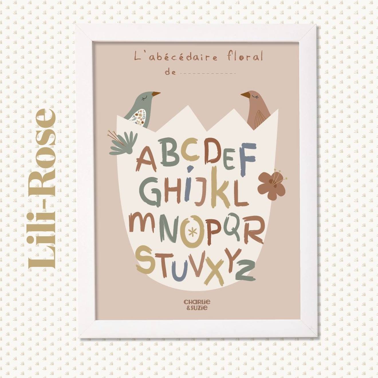 Charlie & Suzie - Affiche De Naissance Prenom Lili-rose Multicolore