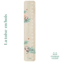Linge de maison et décoration-Décoration-Cadre, affiche, pêle-mêle-Toise en bois jungle paresseux