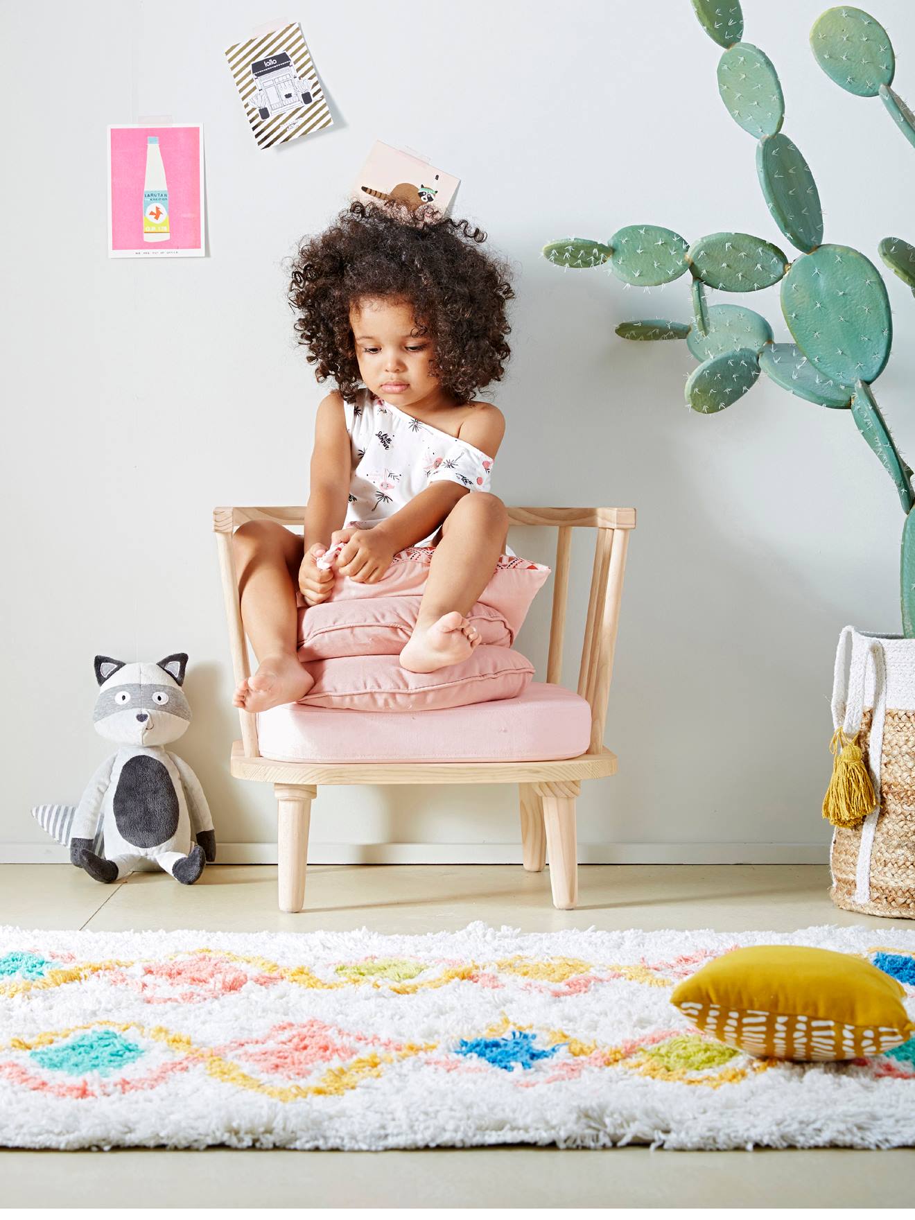 Tapis rectangle XL imprimé coloré losanges multicolore