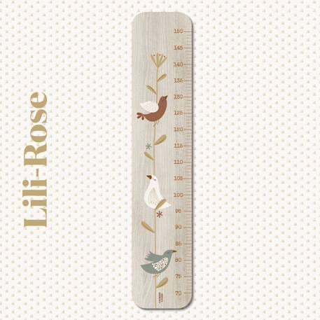 Charlie et Suzie - Toise En Bois Branche Oiseau Lili-rose Multicolore