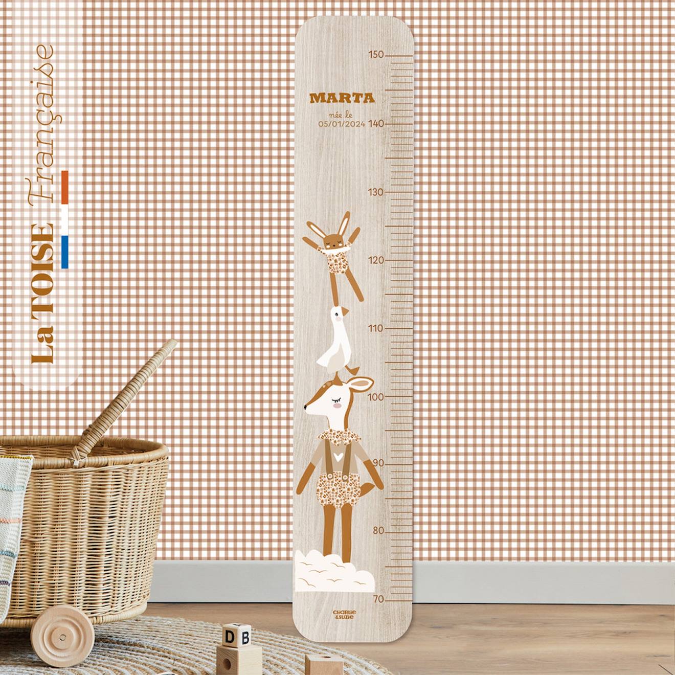 Toise En Bois Graou La Biche Multicolore