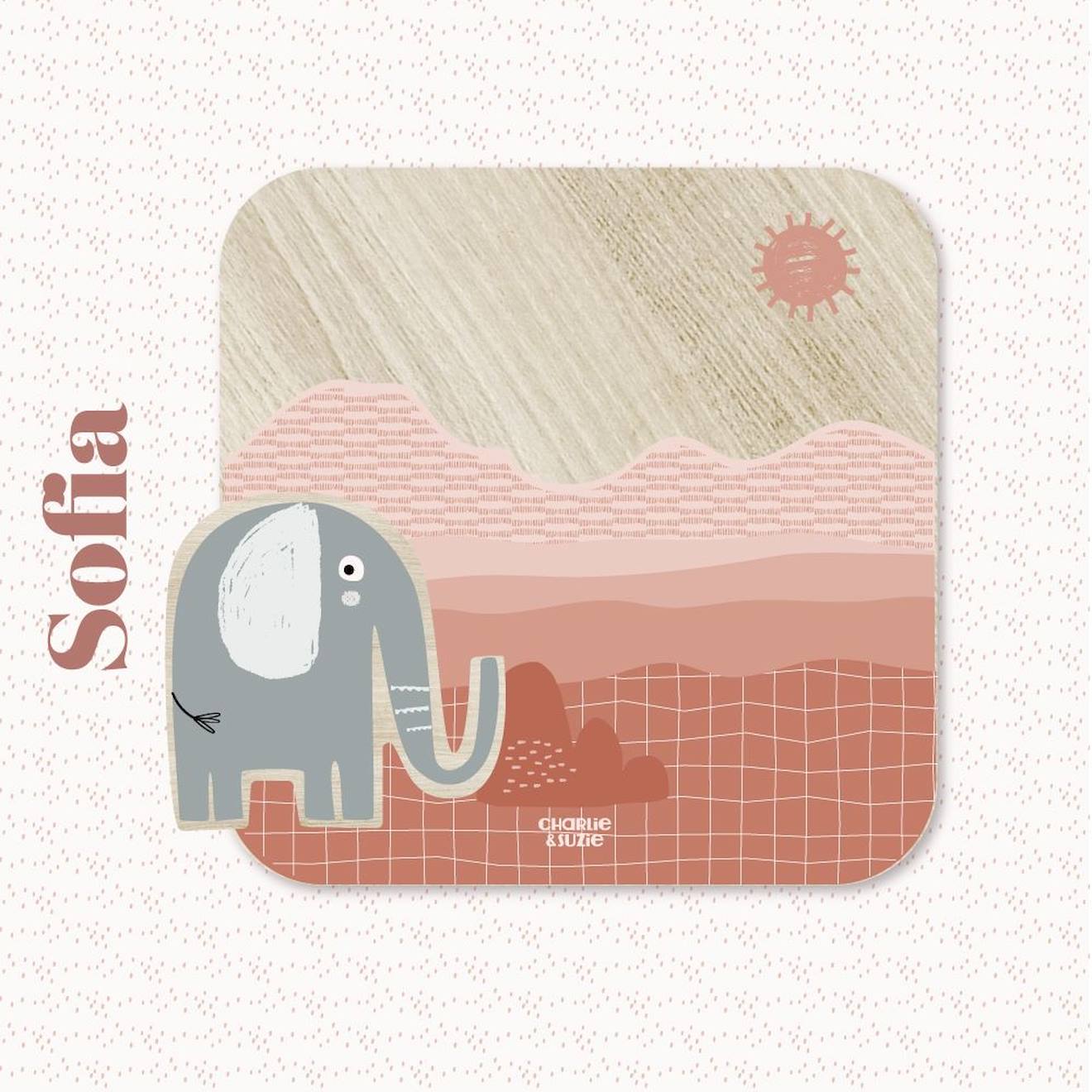 Cadre Photo En Bois Sofia Éléphant Multicolore