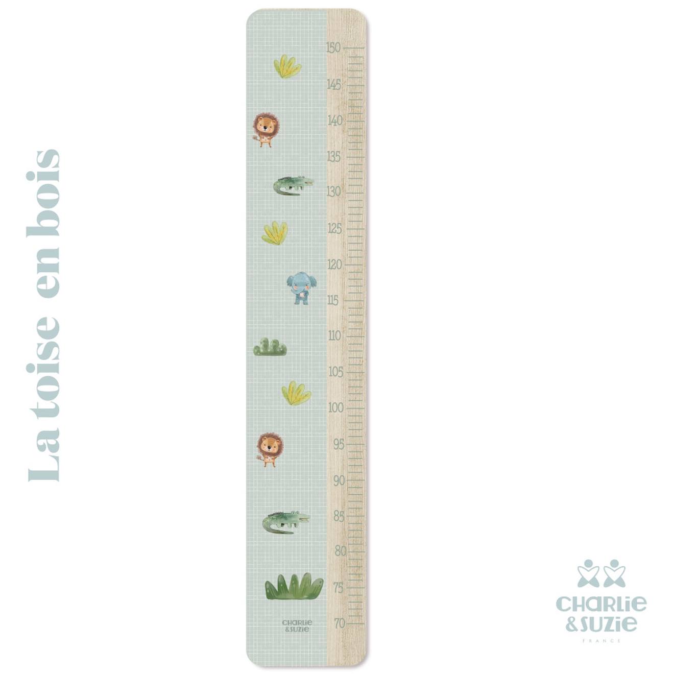 Toise En Bois Jungle Animaux Multicolore