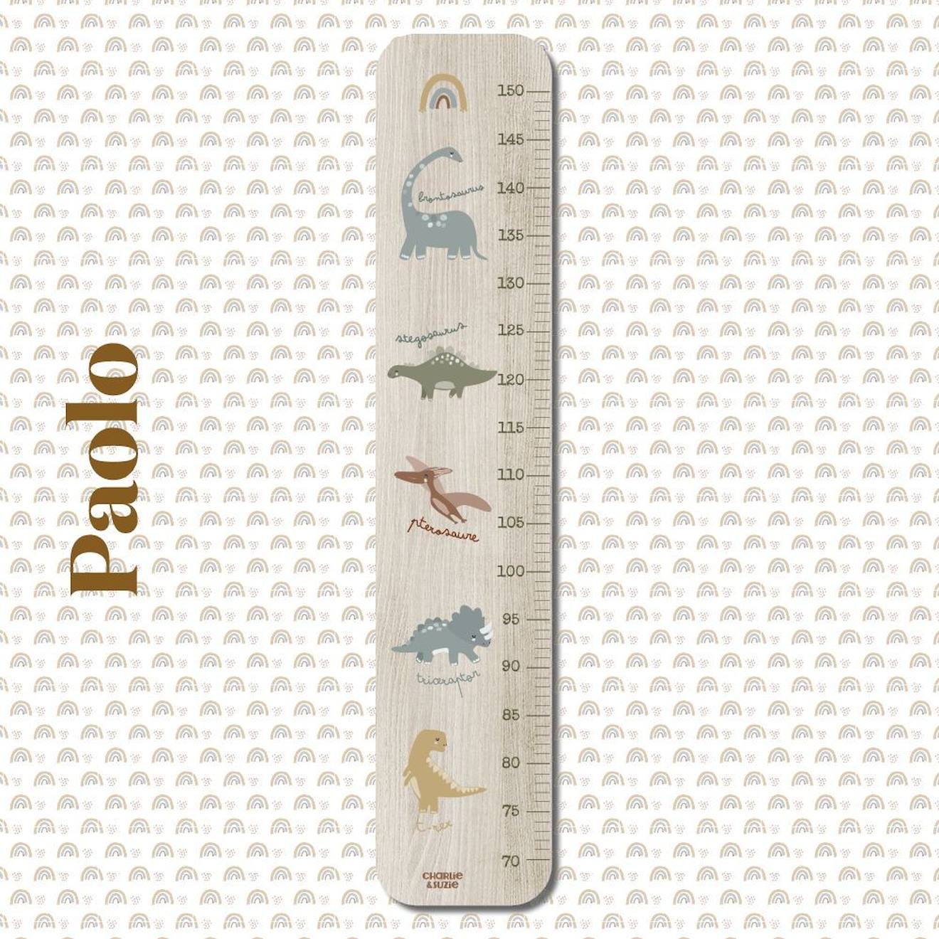 Toise En Bois Collection 5 Dinos Multicolore