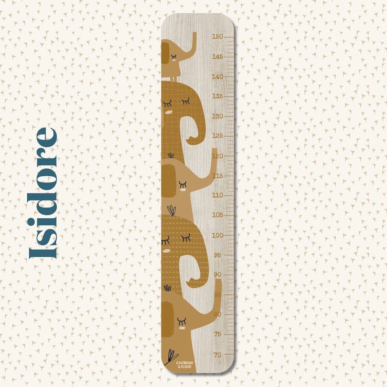 Toise En Bois Isidore Éléphant Caramel Multicolore